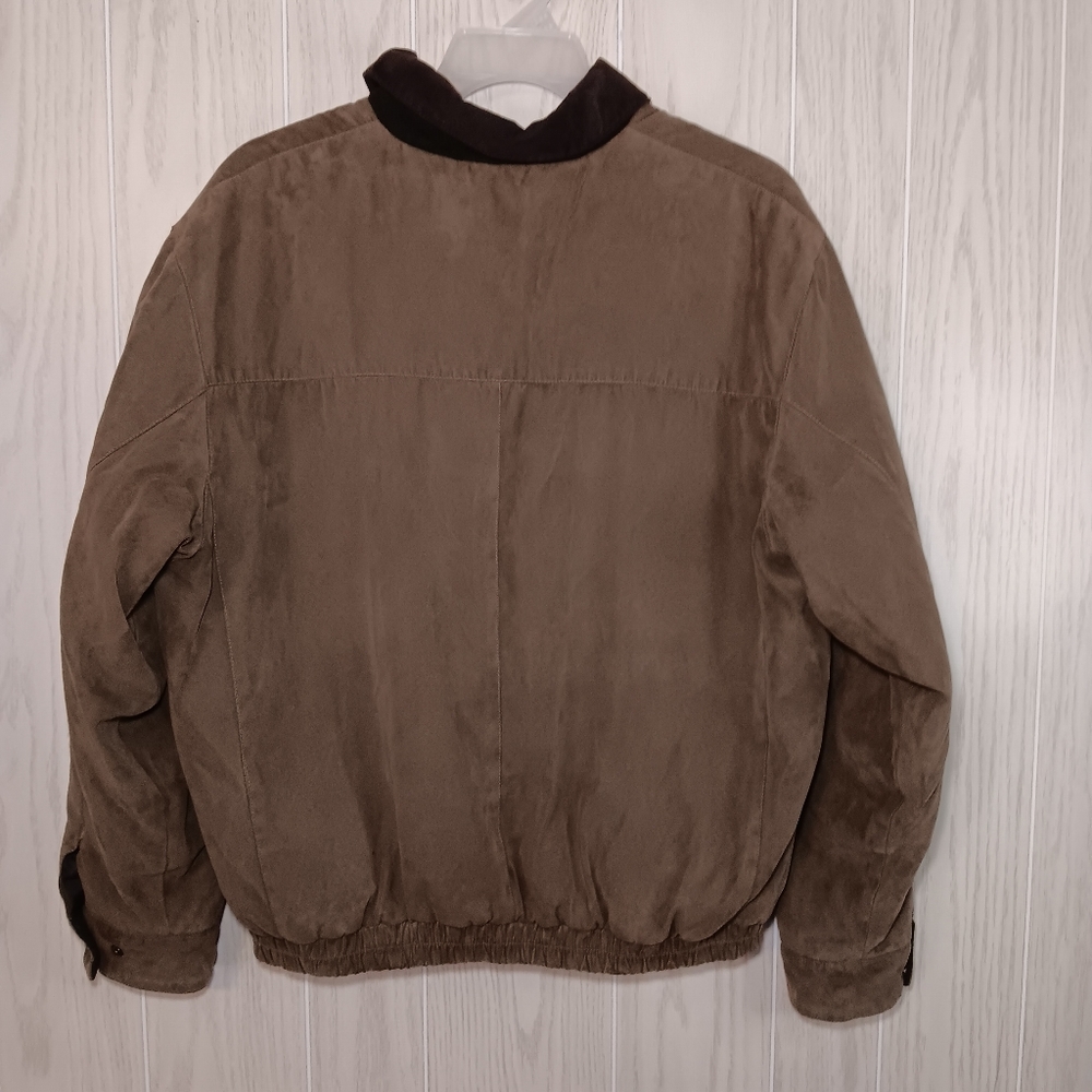 WeatherProof Large men's jacket brown faux suede zip buttons cuffs - Picture 4 of 12